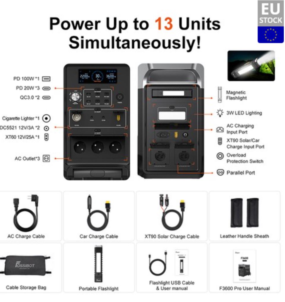 Centrale électrique portable FOSSiBOT F3600 Pro – Image 2