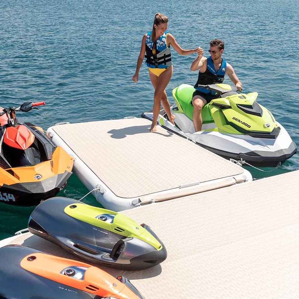 Plateforme gonflable bateau Yachtbeach 4.1 Diamond Pearl White – Image 4