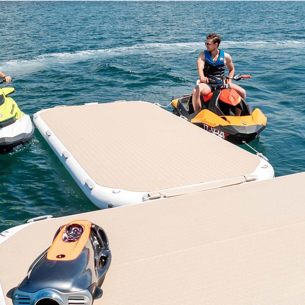 Plateforme gonflable bateau Yachtbeach 4.1 Diamond Pearl White – Image 5