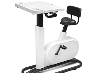 Vélo-bureau recharge eKinekt table réglable – Blanc