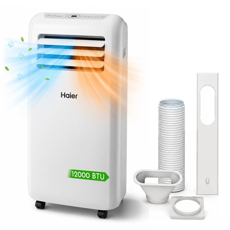 Haier - Blanc - Climatiseur Mobile 12000 Btu - Froid & Chauffage