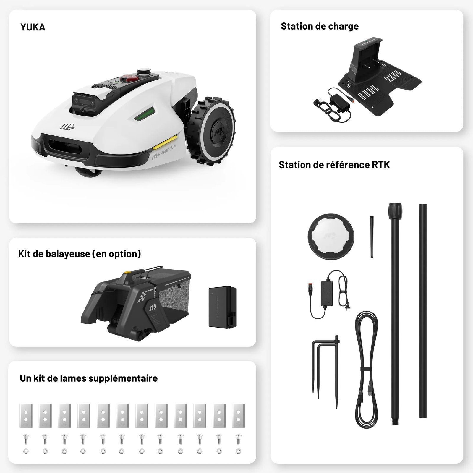 MAMMOTION YUKA AWD 1500 + Balayeuse + 1 batterie supplémentaire de 4.5 Ah – Robot tondeuse intelligent – Image 5
