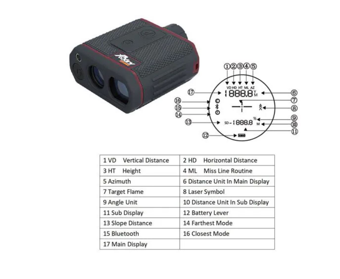 Jumelle télémètre laser XR1800C – Image 2